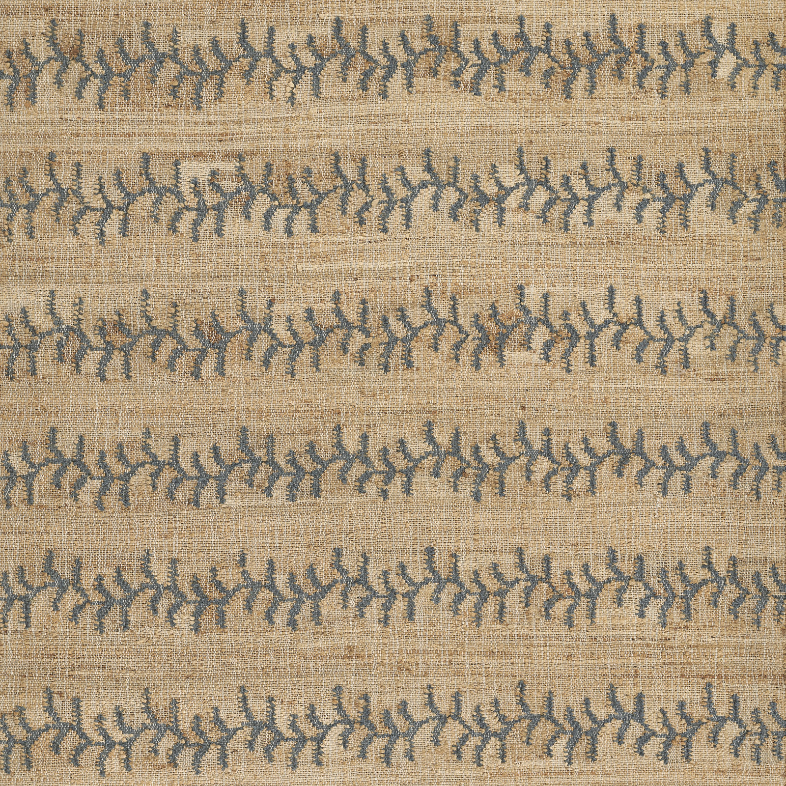 Adoria Blue Hand-Woven Striped Jute Rug, Runner 2'3" x 8'