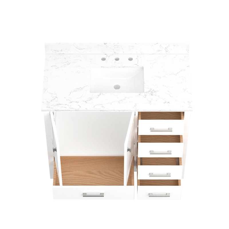 Meuble-lavabo double en bois massif et manufacturé Yakia, White, 42
