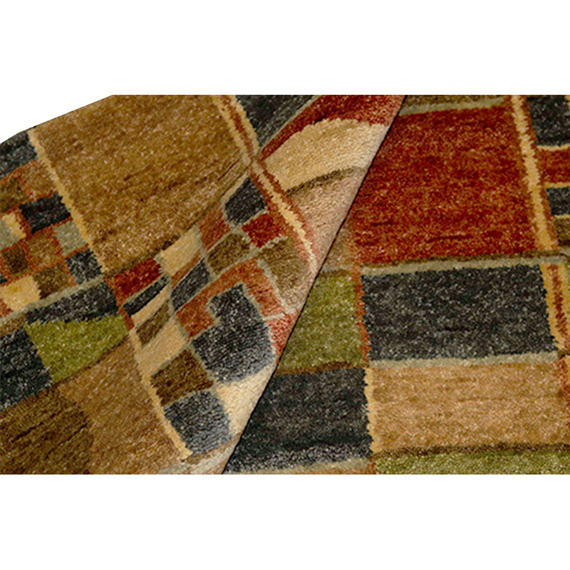 Tapis rose et bleu de haute qualité noué à la main