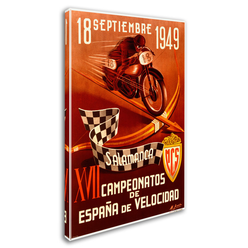 «Racing 1» par Lantern Press - Publicité vintage sur toile tendue, H 19 po x l 12 po x P 2 po