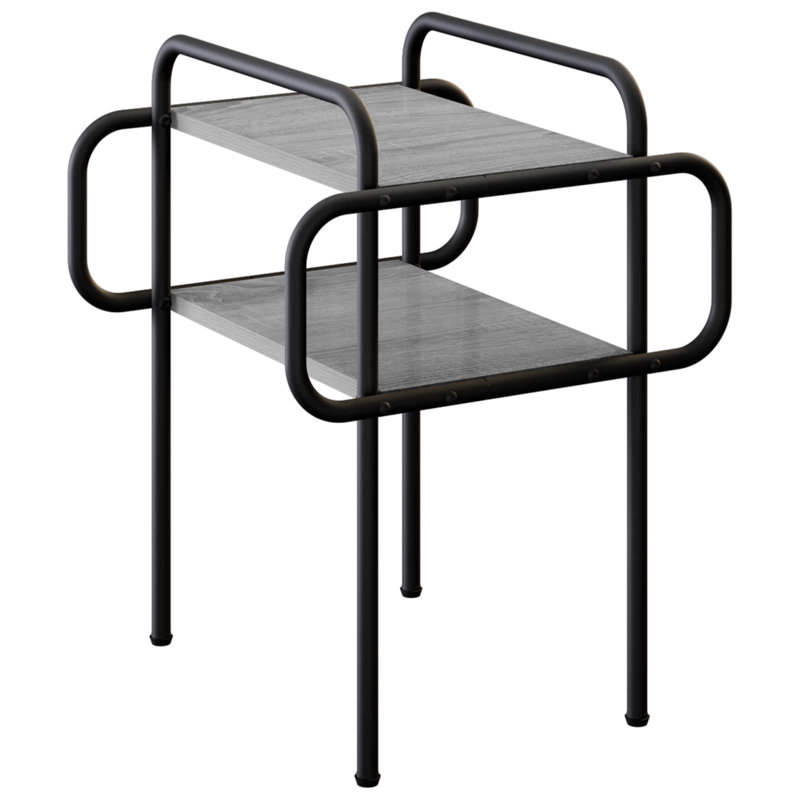 Coffee Table, 51cm H x 40cm W x 40cm D, Grey Sonoma, Grey Sonoma / Black