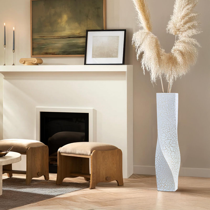  Vase de plancher torsadé géométrique, 23.6"