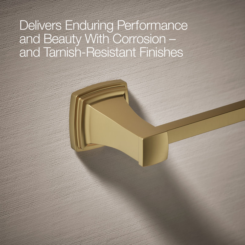 Riff Wall Mounted Towel Bar, Vibrant Brushed Moderne Brass, 24"W