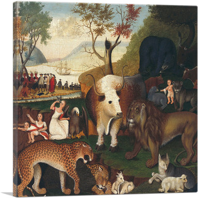 " The Peaceable Kingdom With Eagle " by Edward Hicks Painting Print
