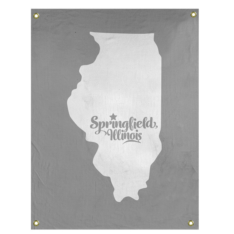 Tapisserie murale springfield illinois, H 80 po x l 59 po, Gris