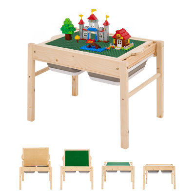 Kids Game Tables Wooden with Sensory Bin & Storage, Sensory Table for Toddlers 1-3, Indoor & Outdoor Sand Water Activity Play Activity for Boys Girls