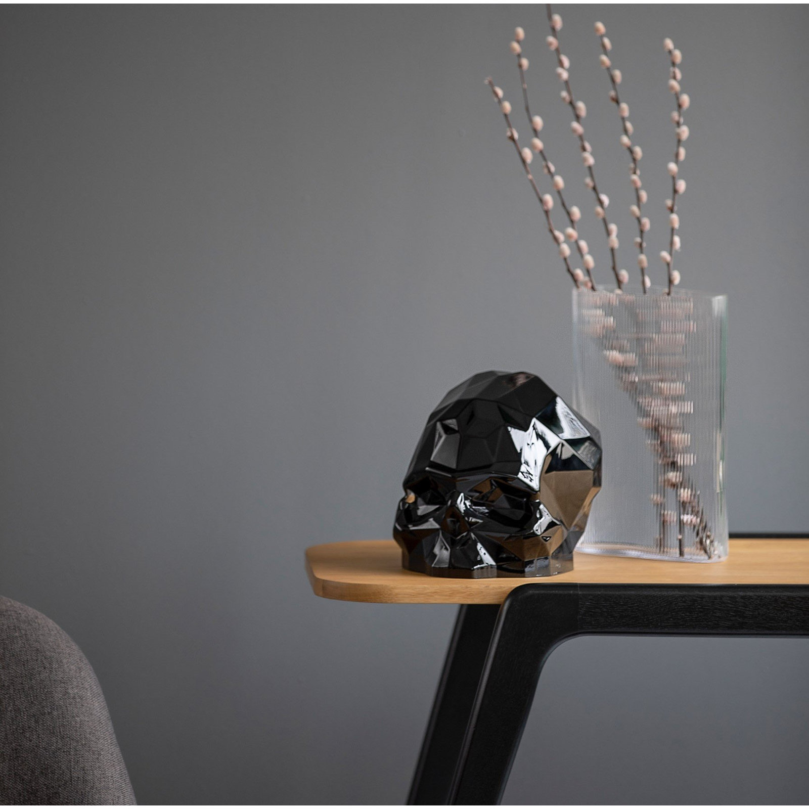 Nude Memento Mori Sculpture, Black, 3.27" H x 4.13" W x 3.15" D