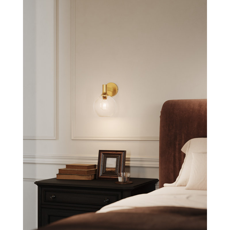 Castilla Bath Sconce, Aged Gold, Clear