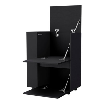 Black Bar Cart With Construction And Versatile Shelf Space Stylish Kitchen Storage