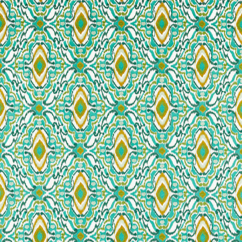 Ixora Fabric, Emerald/Palm/Chartreuse