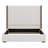 Tall Headboard Upholstered Bed With Vertical Striped And Wingback Design