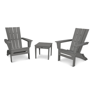 POLYWOOD Quattro Folding Chair 3-Piece Adirondack Set by POLYWOOD
