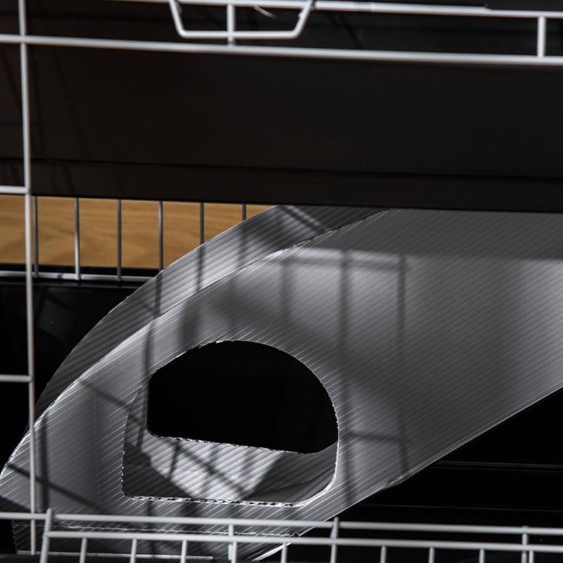 2 cages pour animaux avec structure en métal et plateaux de nettoyage en profondeur - noir pour petits animaux