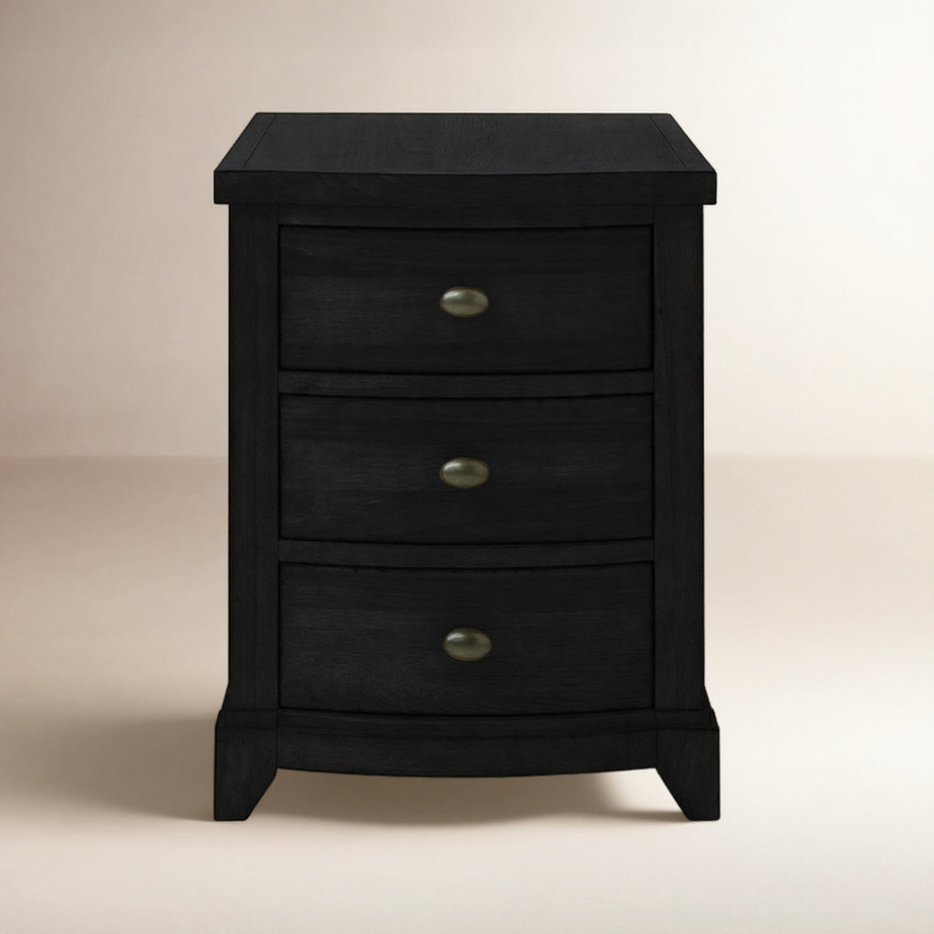 Mya End Table With Storage, Black