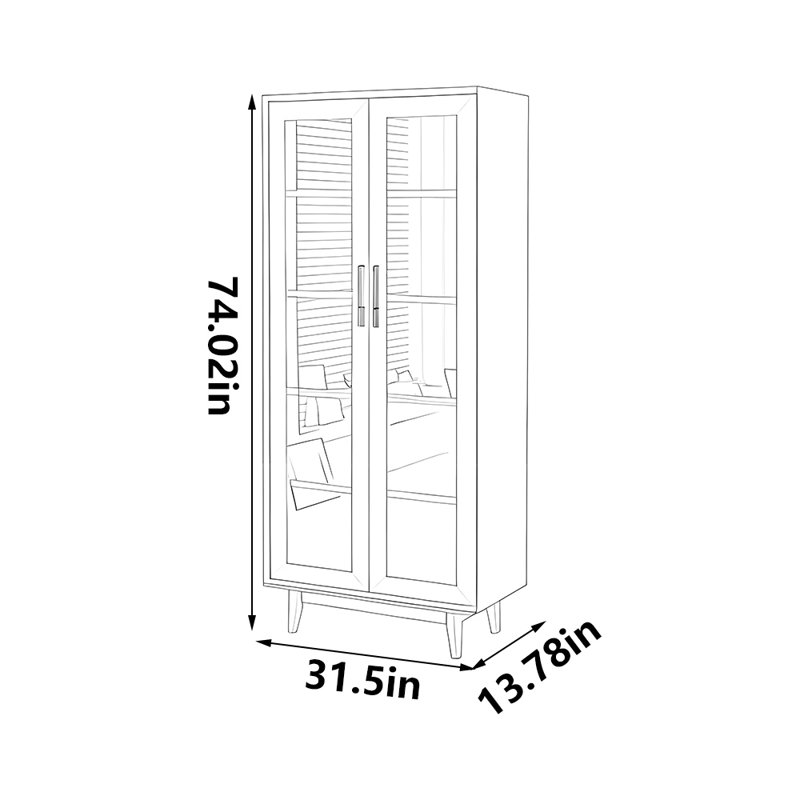 Bibliothèque moderne et simple de style populaire, H 74,02 po x l 31,5 po x P 13,78 po