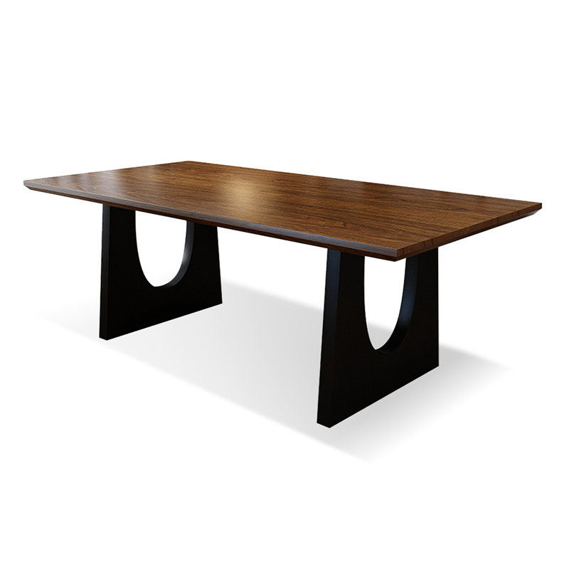 Nut-brown Rectangular Solid Wood desk, 29.53" H x 94.49" W x 39.37" D