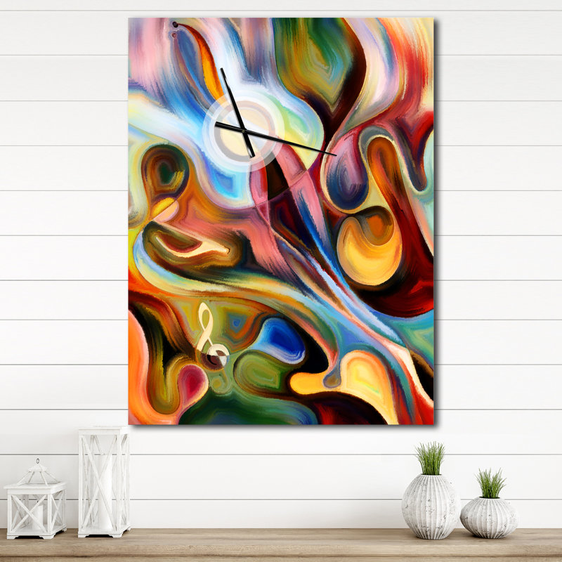 Musique au-delà des cadres - Horloge murale moderne, H 32 po x l 24 po x P 1 po