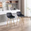 Tabouret de bar en velours avec repose-pieds chromé, ensemble de 2-654881958-654881961