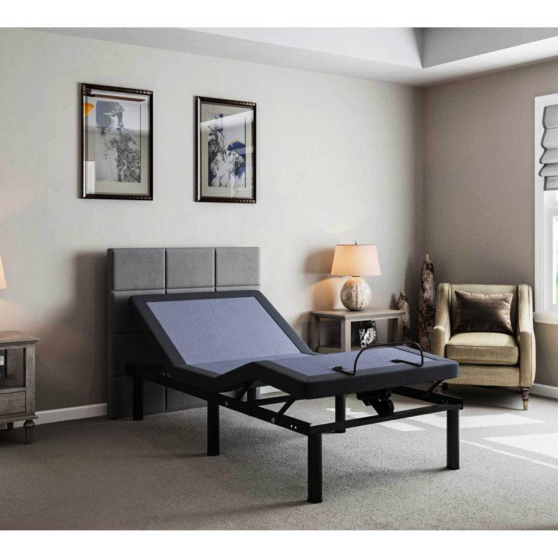 Twin Adjustable Bed Bt2000 - Wireless Remote And 850Lb Weight Capacity Frame Legs One Touch Return To Flat, Twin