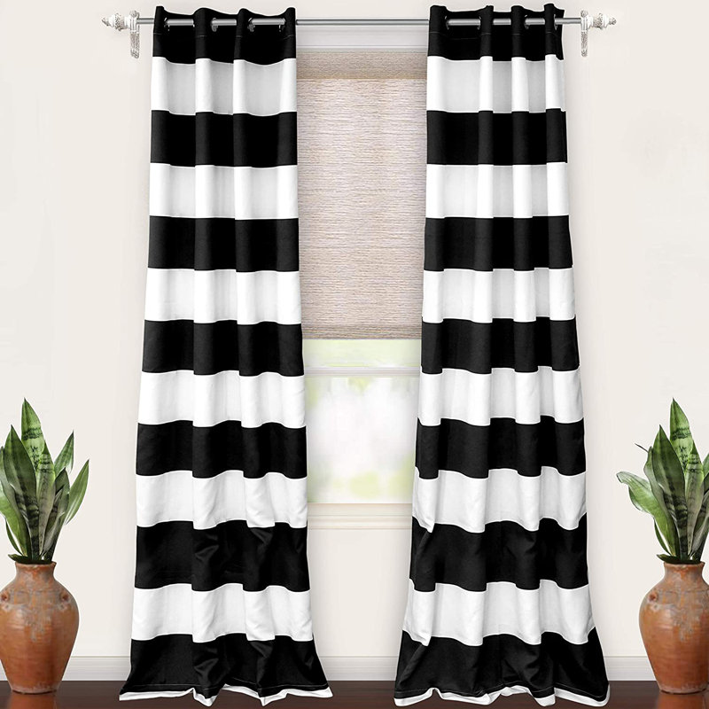 Eastcote Striped Room Darkening Grommet Curtains, Red, 52" W x 84" L