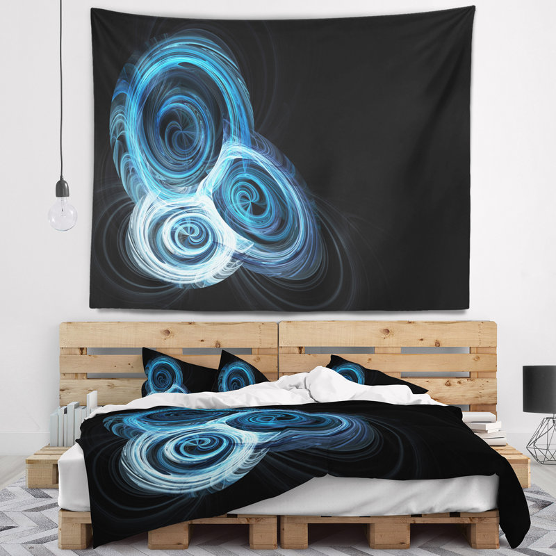 Tapisserie nebula en spirale abstraite, H 32 po x l 39 po