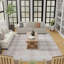 Tapis beige rectangulaire en polyester tissé à la machine Vasudeva-88507540