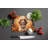 Brittany Spaniel Fall Glass Cutting Board Large