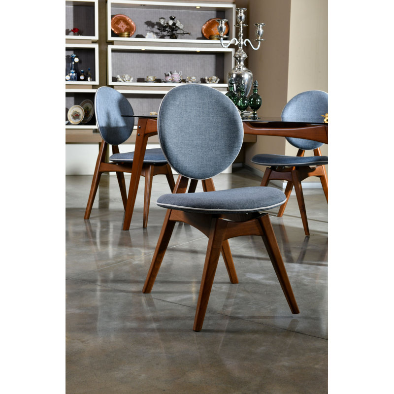 Chaise d'appoint revêtue de lin King Louis, Gris