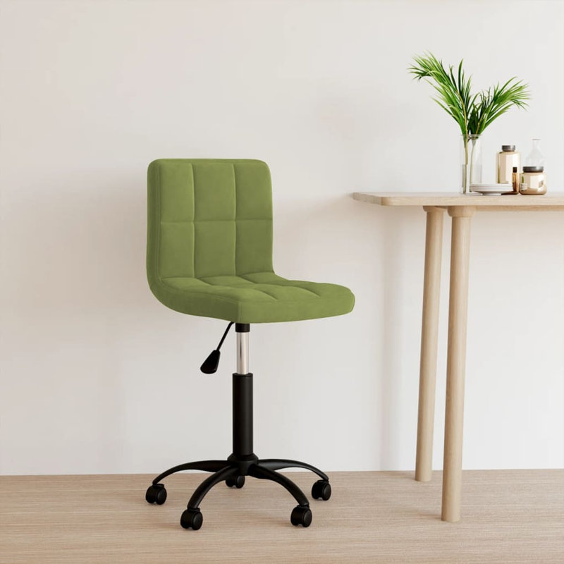 17 Stories Kareana Velvet Office Chair, Light Green