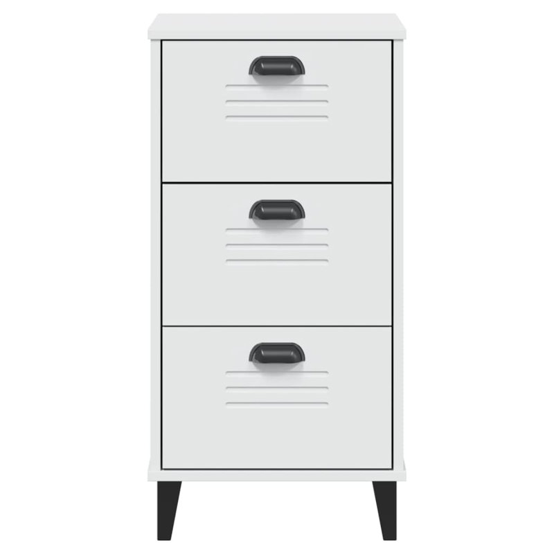 Angelice 40cm W Plastic Bedside Table, White