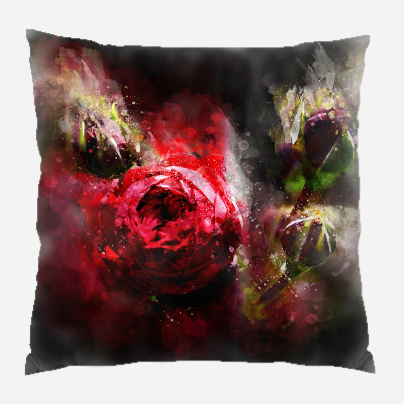 Coussin rose Mckoy, Microsuède, Intérieur