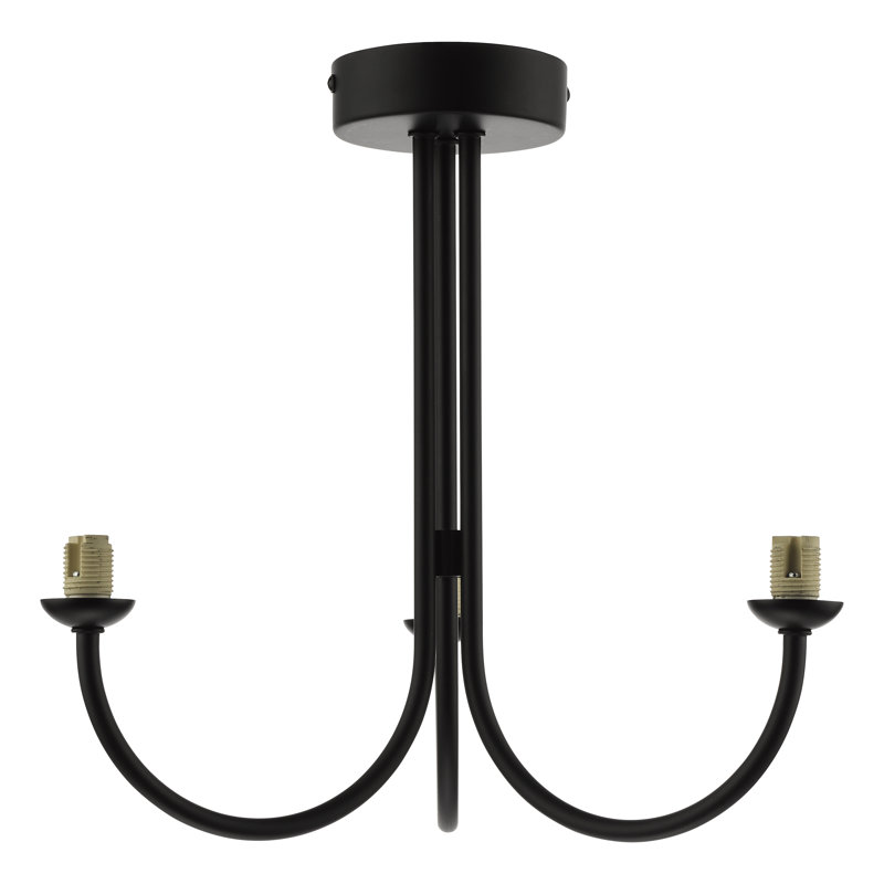 JARED 3LT SEMI FLUSH FRAME ONLY, Matt Black