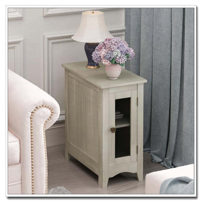 Table d'appoint rectangulaire étroite, placage noir uni