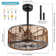 Cromaghs 18.11" - Bamboo and Rattan Woven Metal Frame Ceiling Fan Light Kit with Remote Control