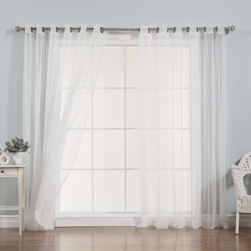 Elen Polyester Sheer Curtain Panel, 80" W x 84" L