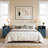Retro End Table with Hand-Carved Door &Charging Station, Nightstand with cabinet and Shelf-1804330615