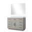 48 po Large meuble-lavabo simple en chêne blanc, surface en quartz, miroir de 43 po x H 24 po et cadre en bois de chêne massif, profondeur 22 po, avec comptoir, tiroirs à fermeture douce