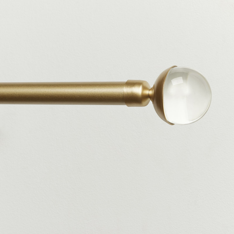 Adjustable Matte Bronze Curtain Rod with Clear Globe Finials