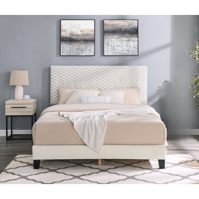 Roundhill Furniture Findlay 2-Piece Arvesterroom Set, Plush 3D Upholstered Arvester With Nightstand