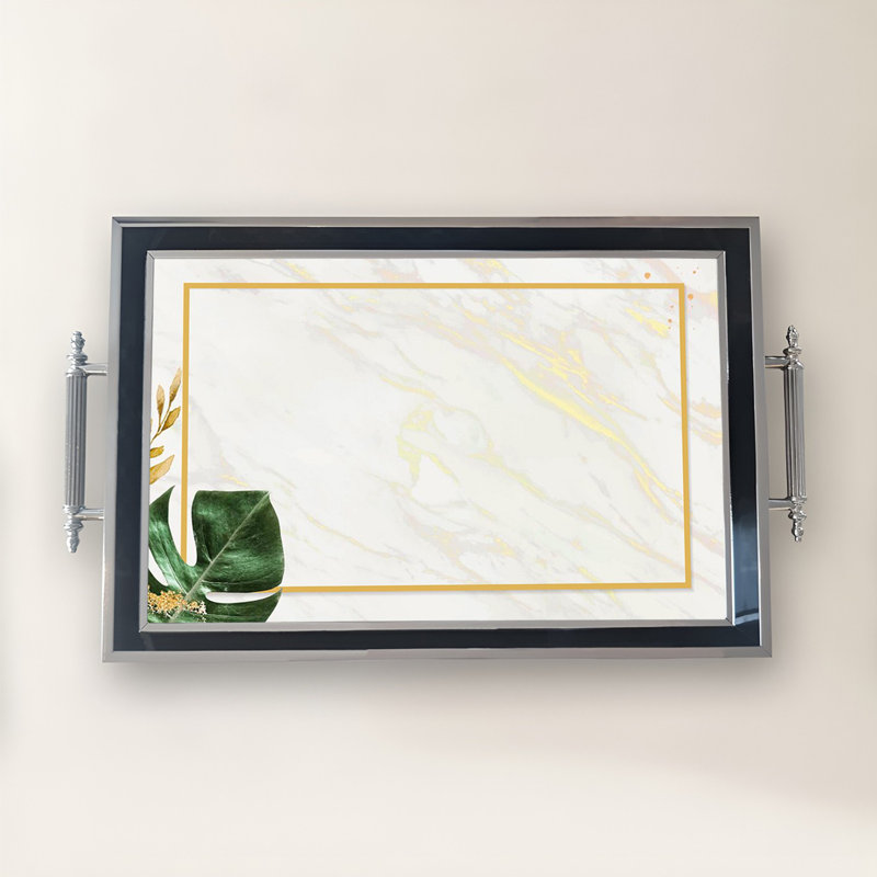 Elegant Glass Tray, 19.7 x 11.4 x 1.4 inches | 100% Durable Glass Construction | Easy to Clean with Damp Cloth | Ideal for Serving, Decorative Display, and Organizing | Stylish Addition to Home Décor