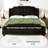 Modern Velvet Upholstered Platform Bed With Curved Headboard,Charging Station-8408251-8408250