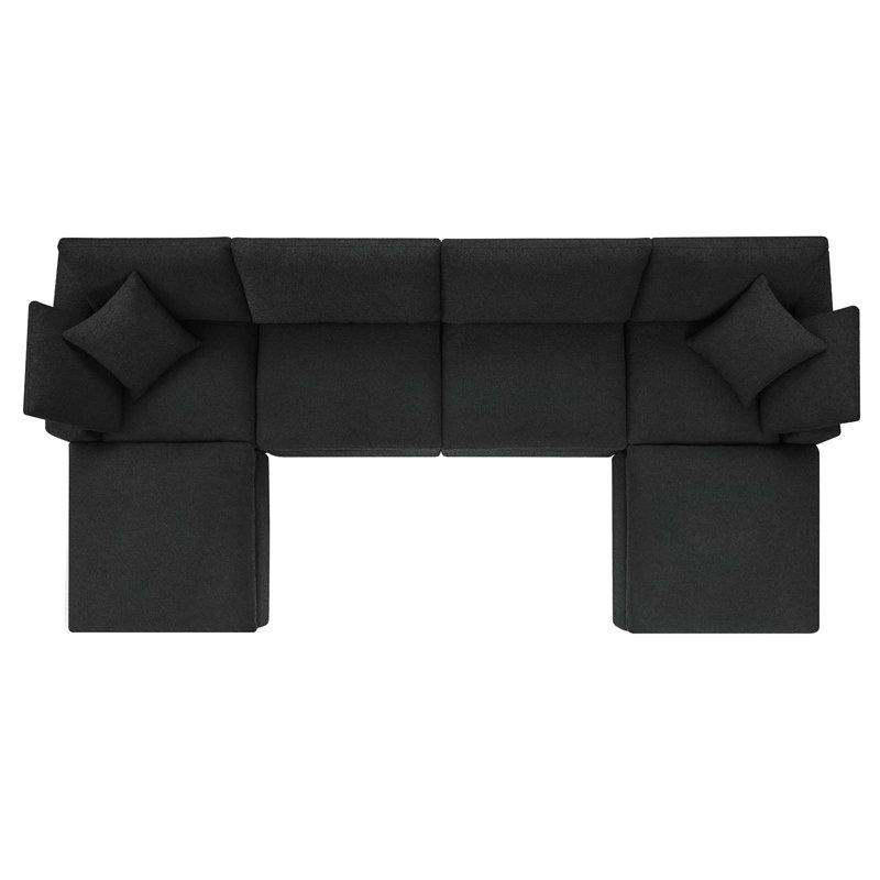 Canapé modulaire 6 pièces Commix, Noir