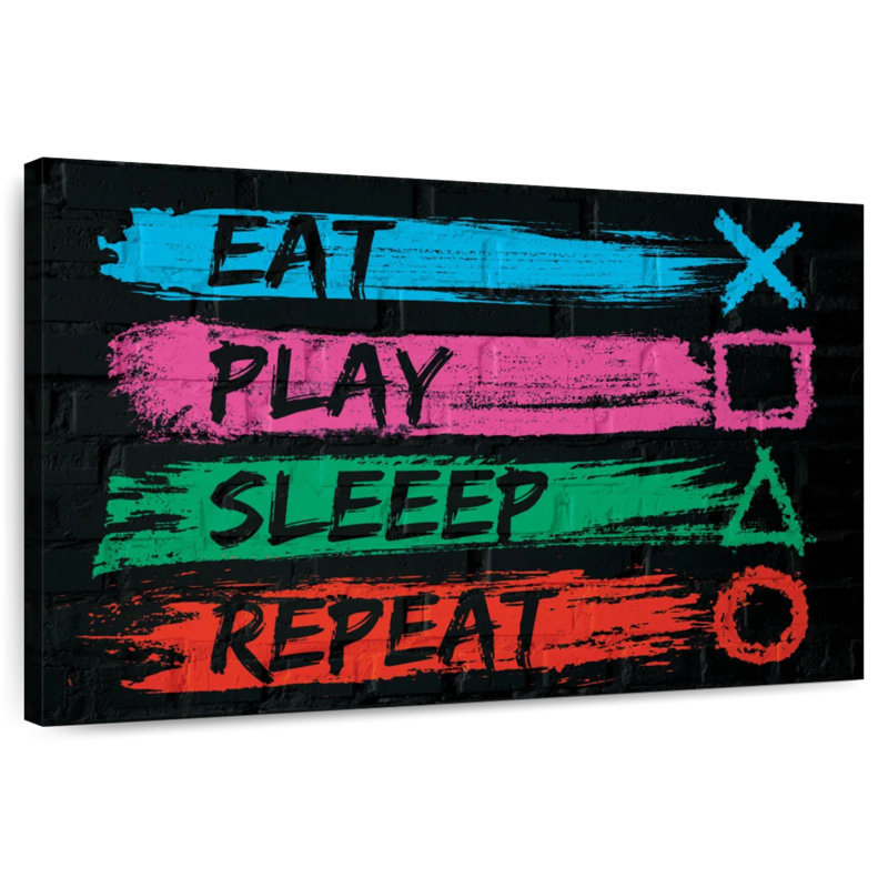 Senne Eat Play Sleep Repeat, 26" H x 39" W