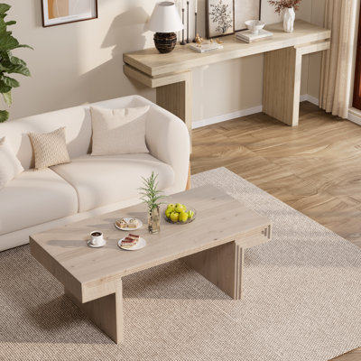 Ensemble de tables basses et de consoles rectangulaires de style rétro industriel rétro - ensemble rustique minimaliste 2 pièces pour le salon et la table de bout du vestibule inclus