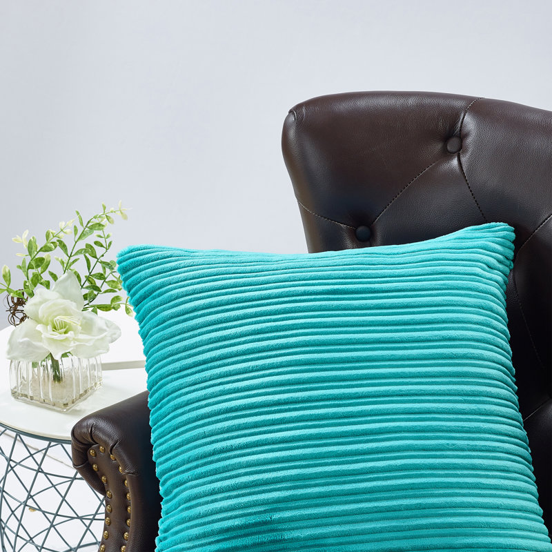 Striped Square Cushion Cover, Baltic Blue