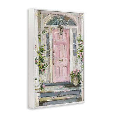 «Pink Door Welcome», estampe numérique encadrée par Petal Prints Design