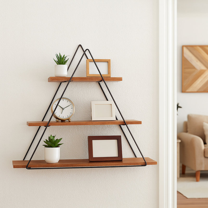 Étagère de rangement murale en métal et en bois Ljiljan pour la maison, le bureau, la chambre à coucher ou le salon - 25 po, brun