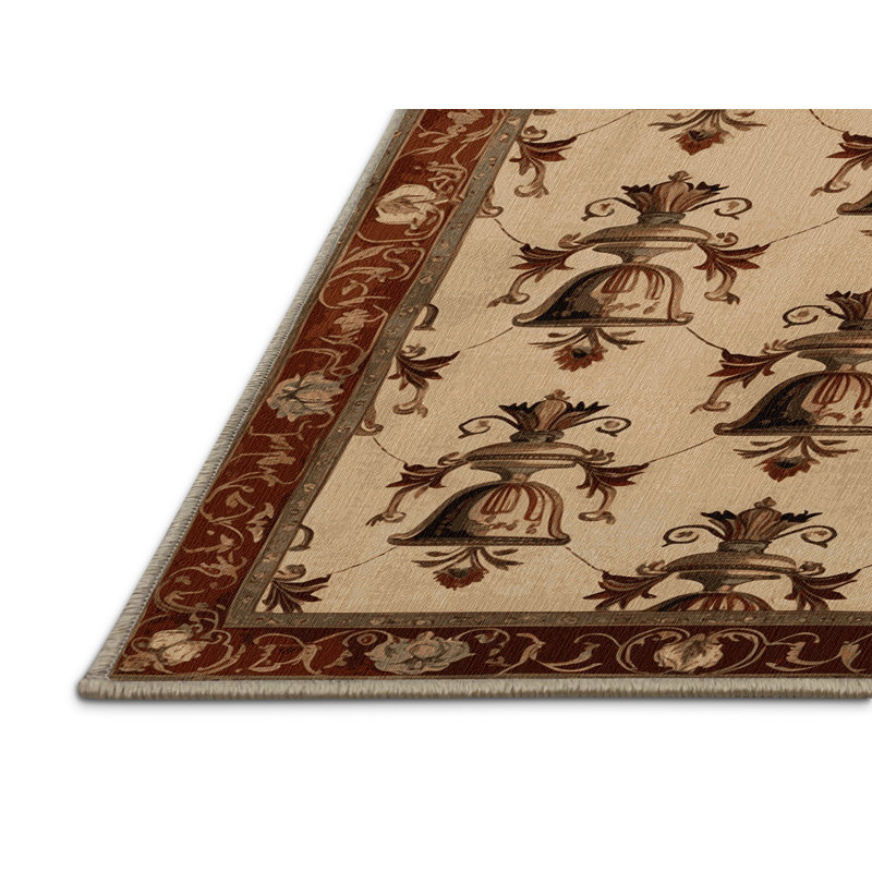 Tapis brun français lavable à la machine, Rectangle 2 pi x 3 pi