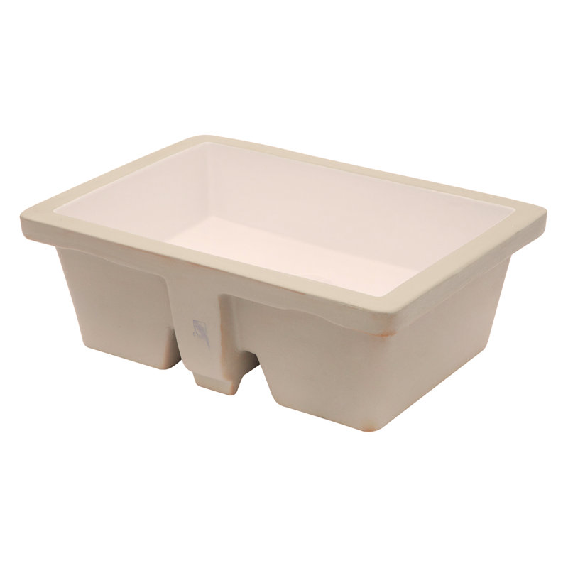 Lavabo de salle de bain rectangulaire encastré en céramique blanc 19,5 "x 14" avec trop-plein