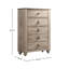 Commode à 5 tiroirs avec plateau en bois patiné, finition blanche délavée Imerland Imerland